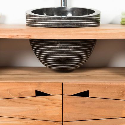 oceania washbasin Oceania Premium Black Marble Nero-style stone washbasin with FREE Soap Dish OCB-BLK (18inch* 18inch* 6inch) Over Counter Basin-picture-13