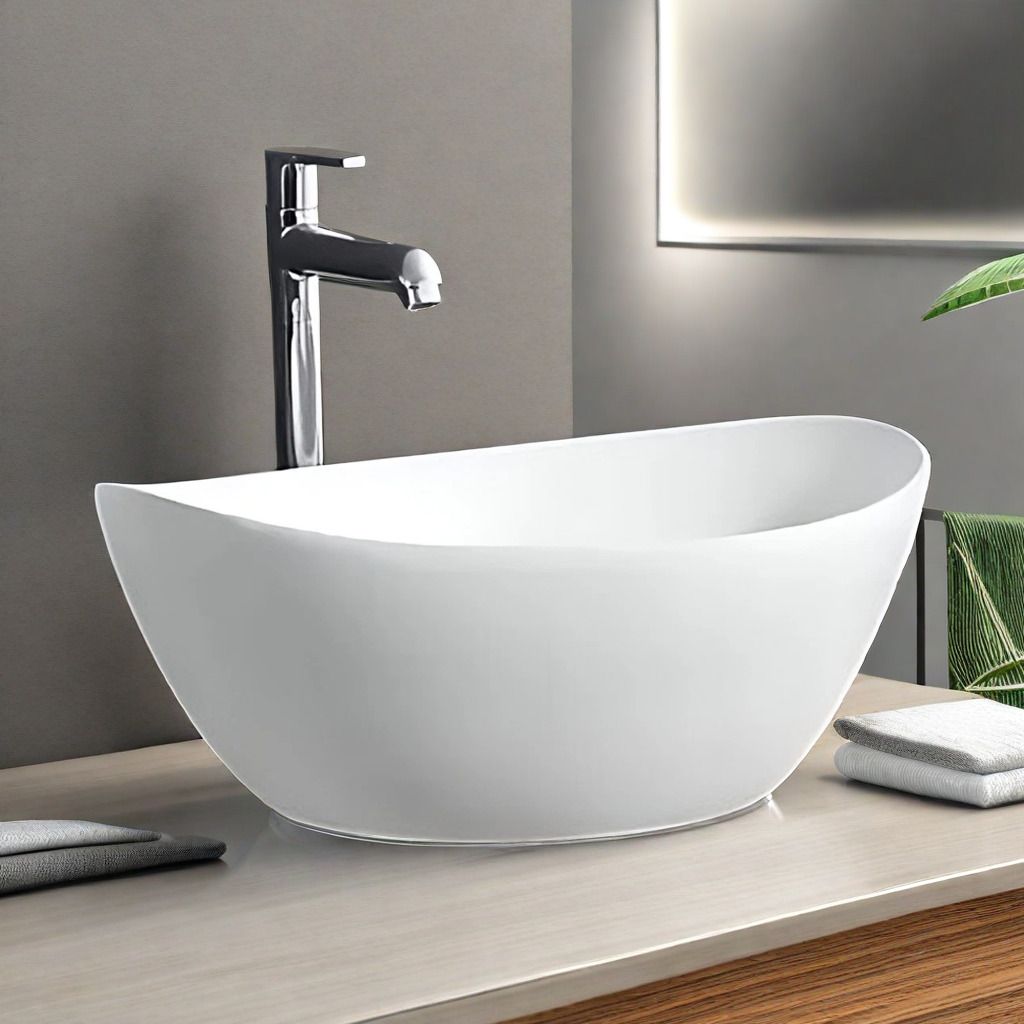 sanito Ceramic Wash Basin | 16.3 x 13.8 x 6.5 Inch | Ship | Counter Top-picture-18