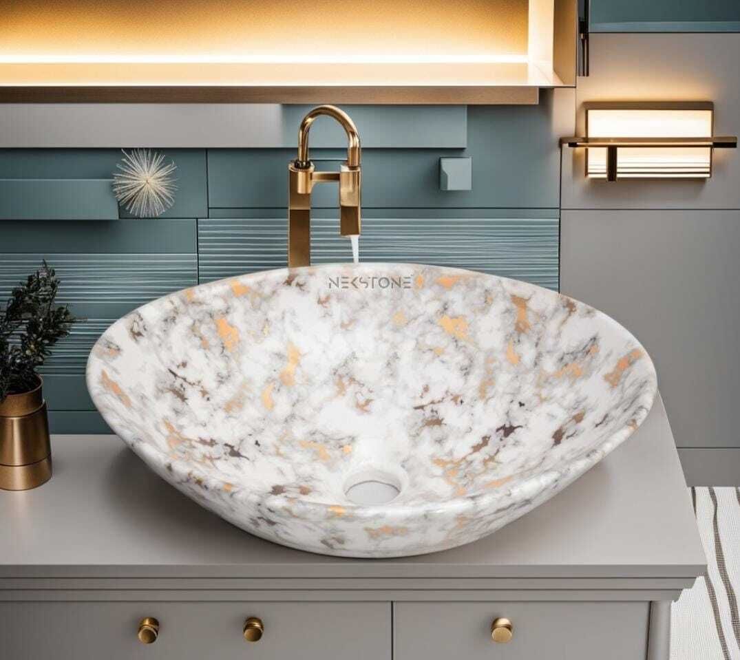 Premium Designer Ceramic Wash Basin Counter top (16x13x5.5) Glossy Boat 508 Table Top Basin-image-42