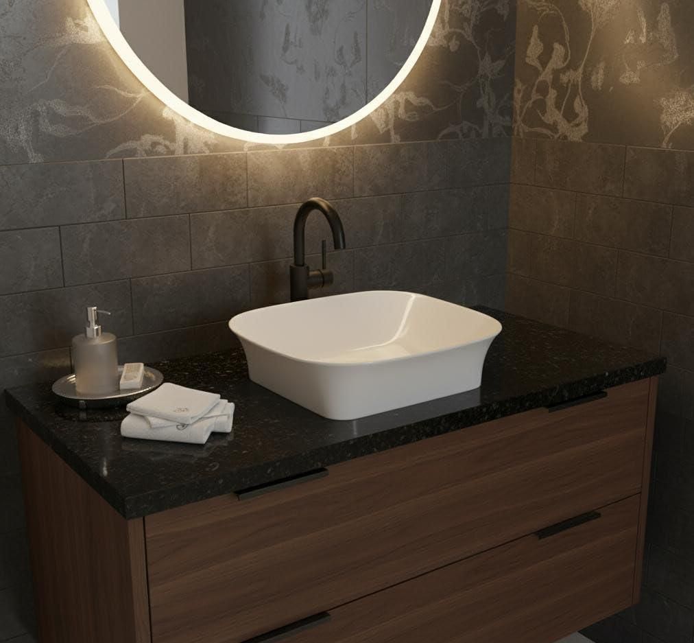 uniwell Premium Square Ceramic Counter Top Bathroom Basin | Designer Glossy Vanity Bowl US-1037-A Table Top Basin-picture-22