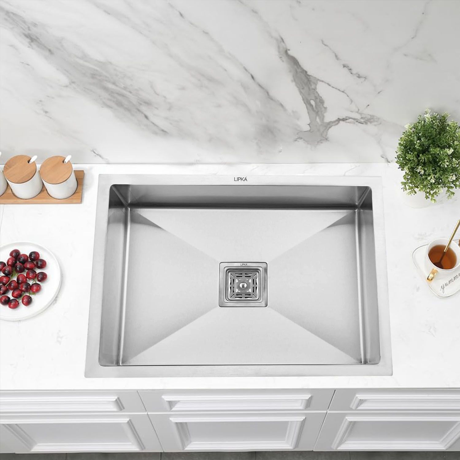 lipka Handmade 18"x16"x9" Inches Single Bowl Premium Stainless Steel Kitchen Sink HMSB03-E Vessel Sink-picture-13