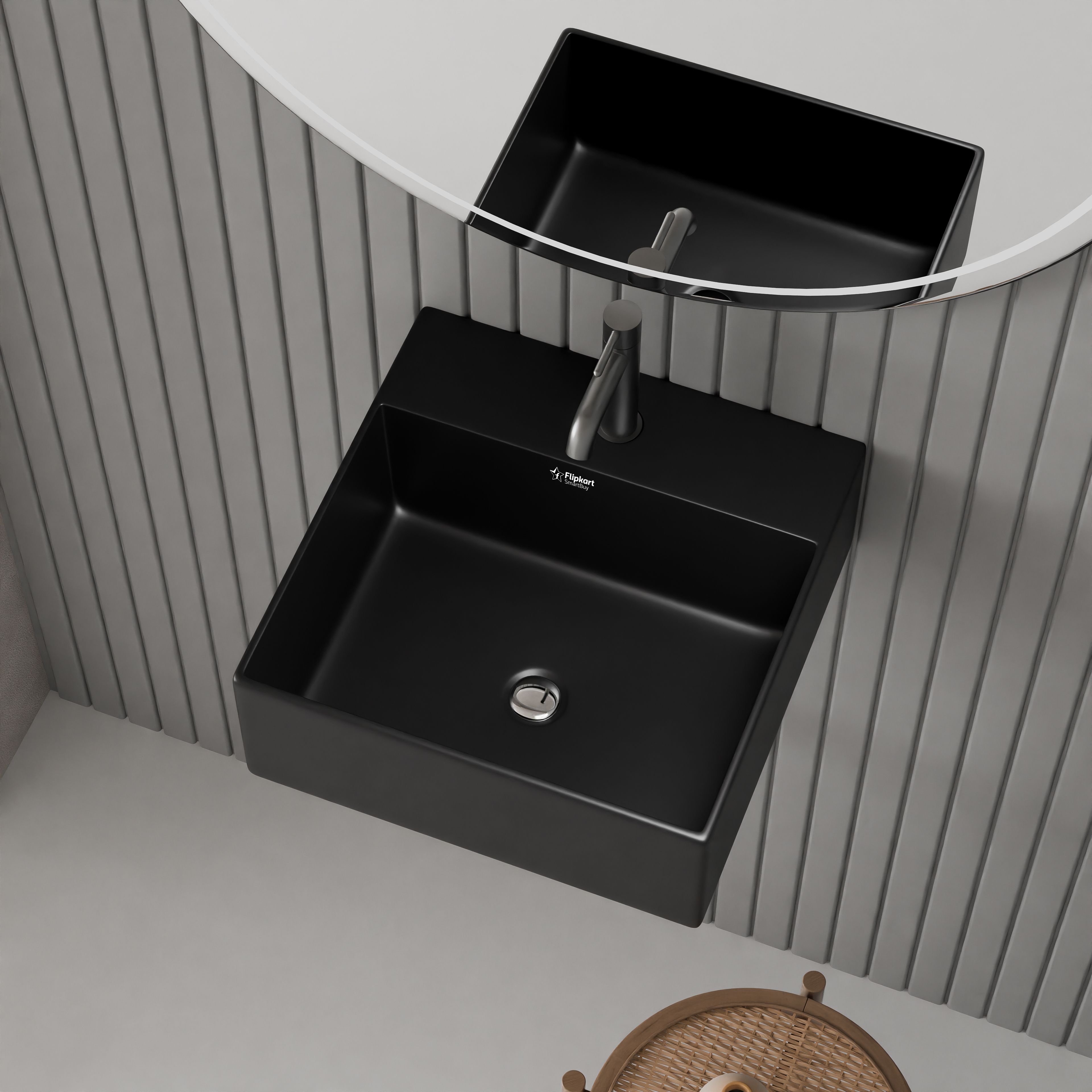 2 in 1 wall hung basin and tabel top basin Premium Quality xeno black matt f Table Top Basin-image-38