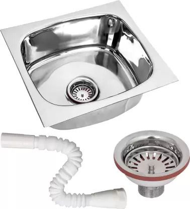 Premium Single Bowl Kitchen Sink for Modern Homes Size-20X17X7Inch-2.1kg With Pipe And Coupling Vessel Sink-image-13