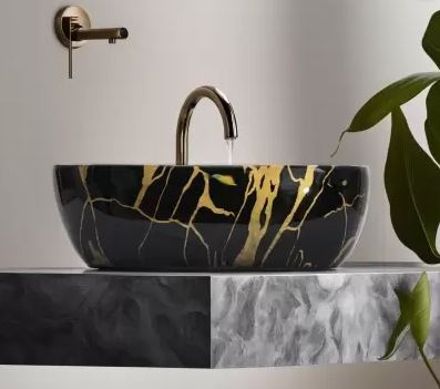 PREMIUM STYLISH BATHROOM CERAMIC WASH BASIN 1019 (18x13x5 inch) DESIGNER TABLE TOP COUNTER TOP WASH BASIN Table Top Basin-image-27