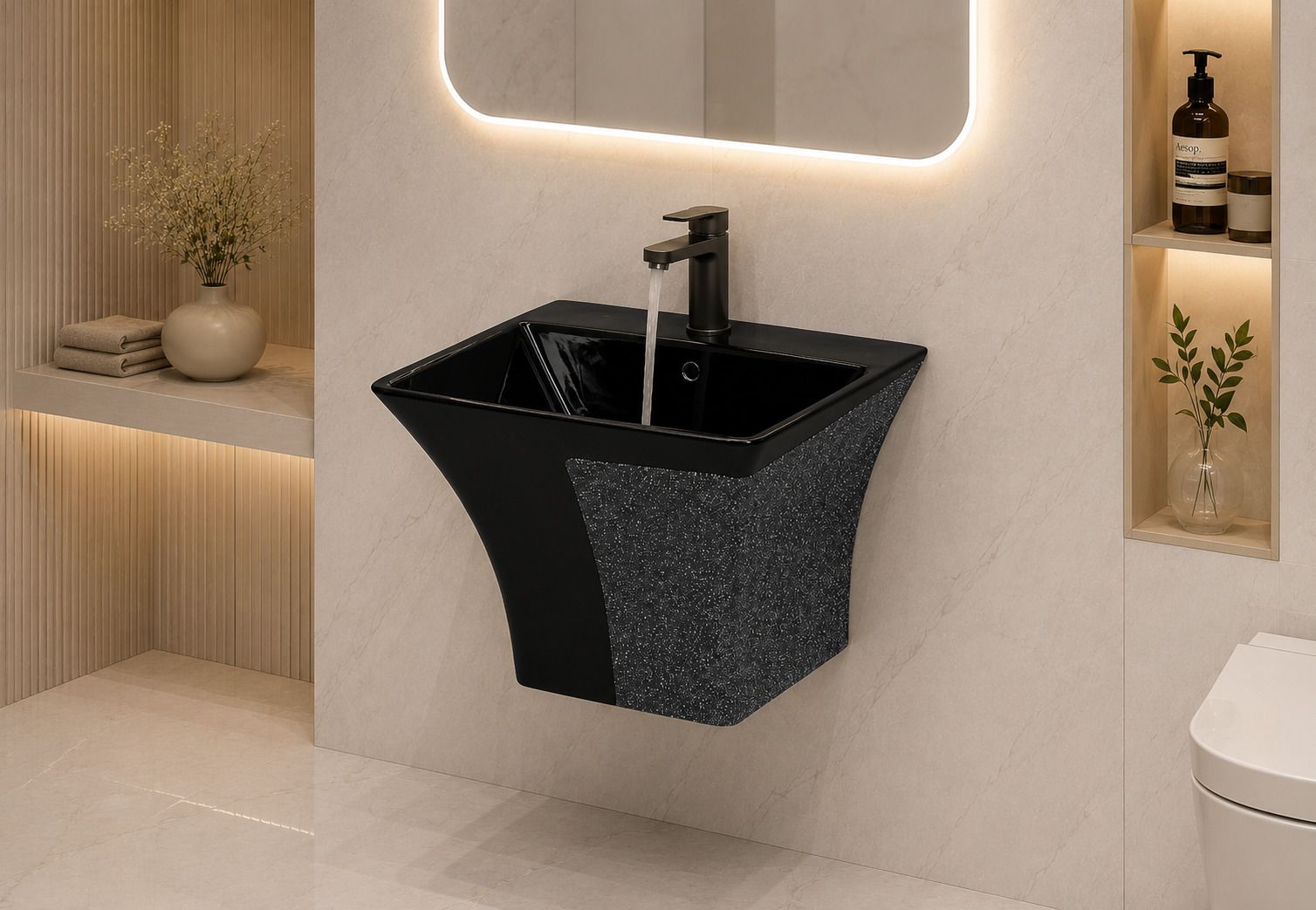 kemjo Premium Quality Hand Crafted Bathroom Designer Wall Mounted Basin CBX36 Wall Hung Basin-picture-13