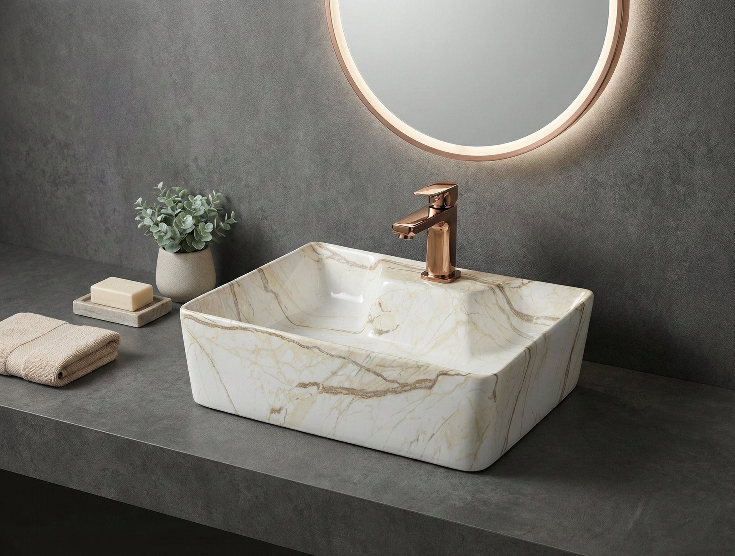 2 in 1 Wall Mount & Table Top Ceramic Premium Wash basin (B-09) (16x12x5) (M-09) Table Top Basin-image-15