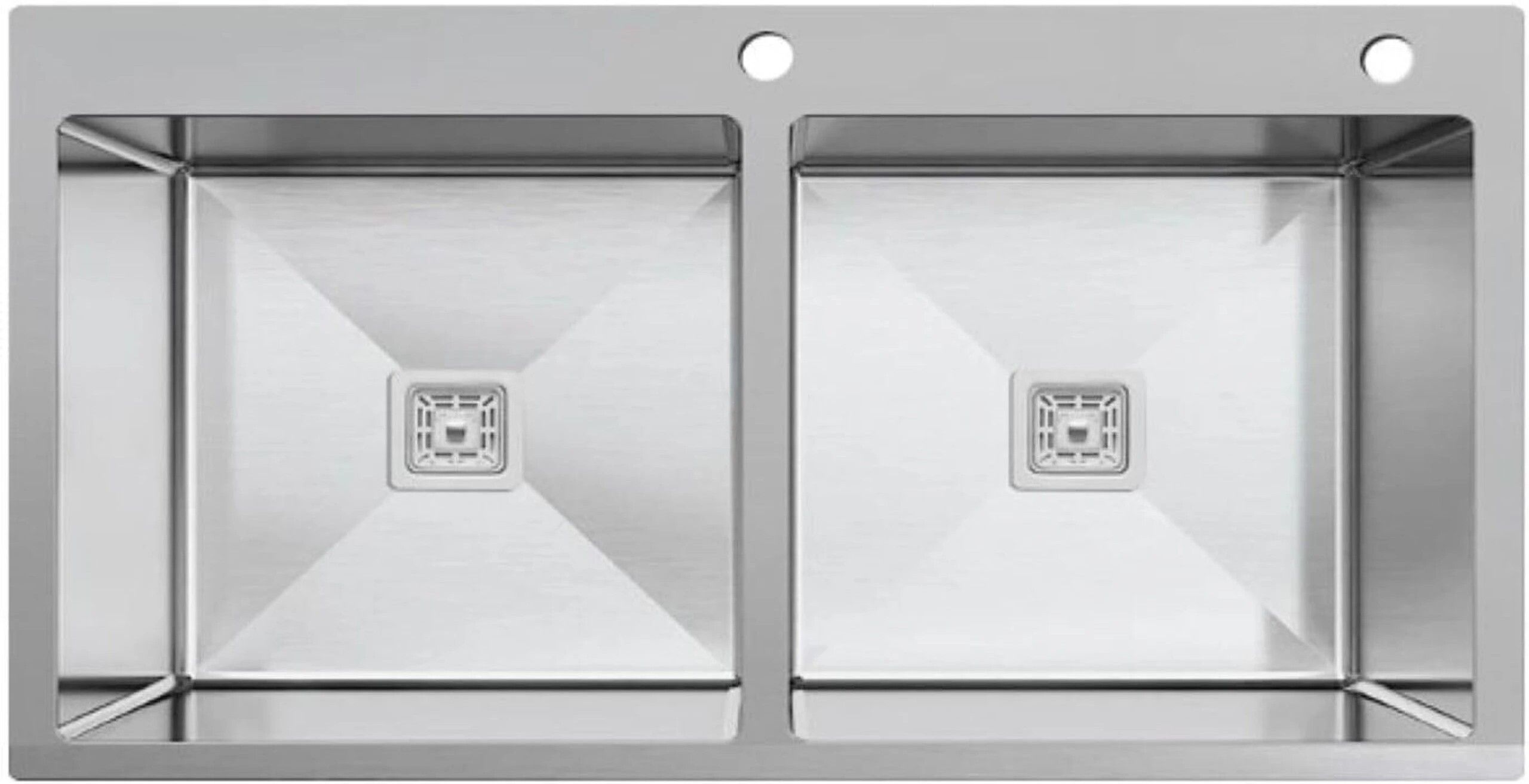 45x20x10 Tap Hole Handmade Lite Kitchen Sink Double Bowl Stainless Steel Sink 45x20 Double Bowl Tap Hole Kitchen Sink | Fruit Basket Vessel Sink-image-43