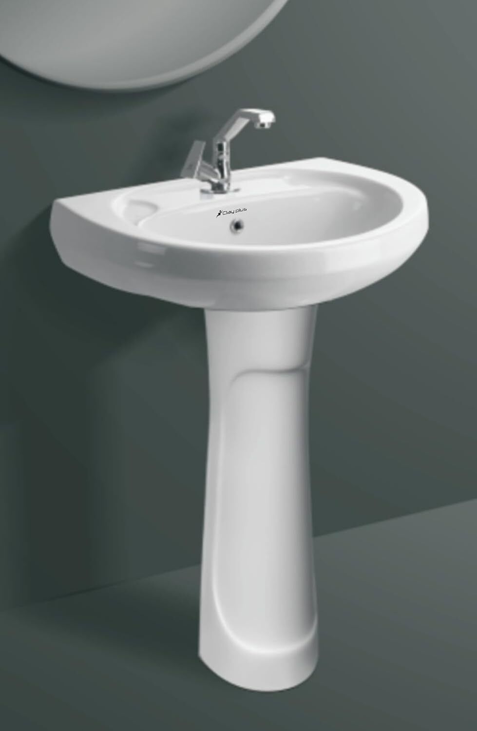 High-Quality Ceramic: Constructed from durable, high-gloss White Ceramic Pedestal Premium Ceramic Single Bowl Wash Basin for Bathroom Pedestal Basin