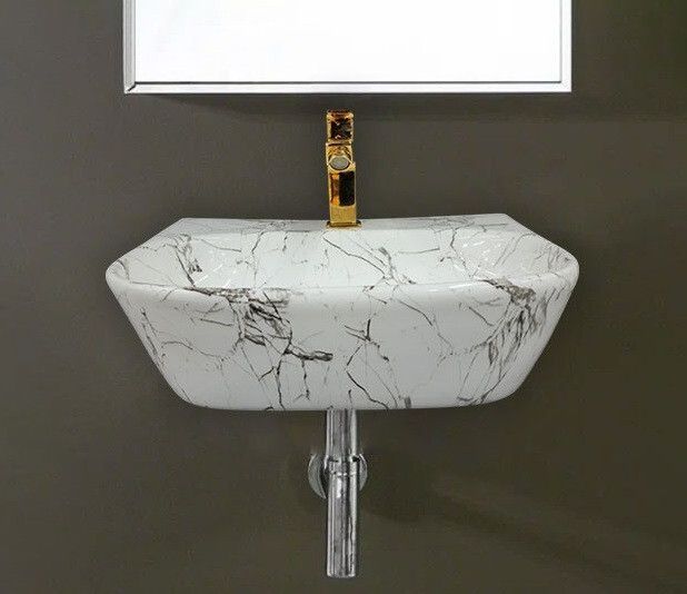 Table Top & Wall Mount Ceramic Wash Basin(DD2-06) DD2(16*12*5)(M06) Wall Hung Basin-image-29