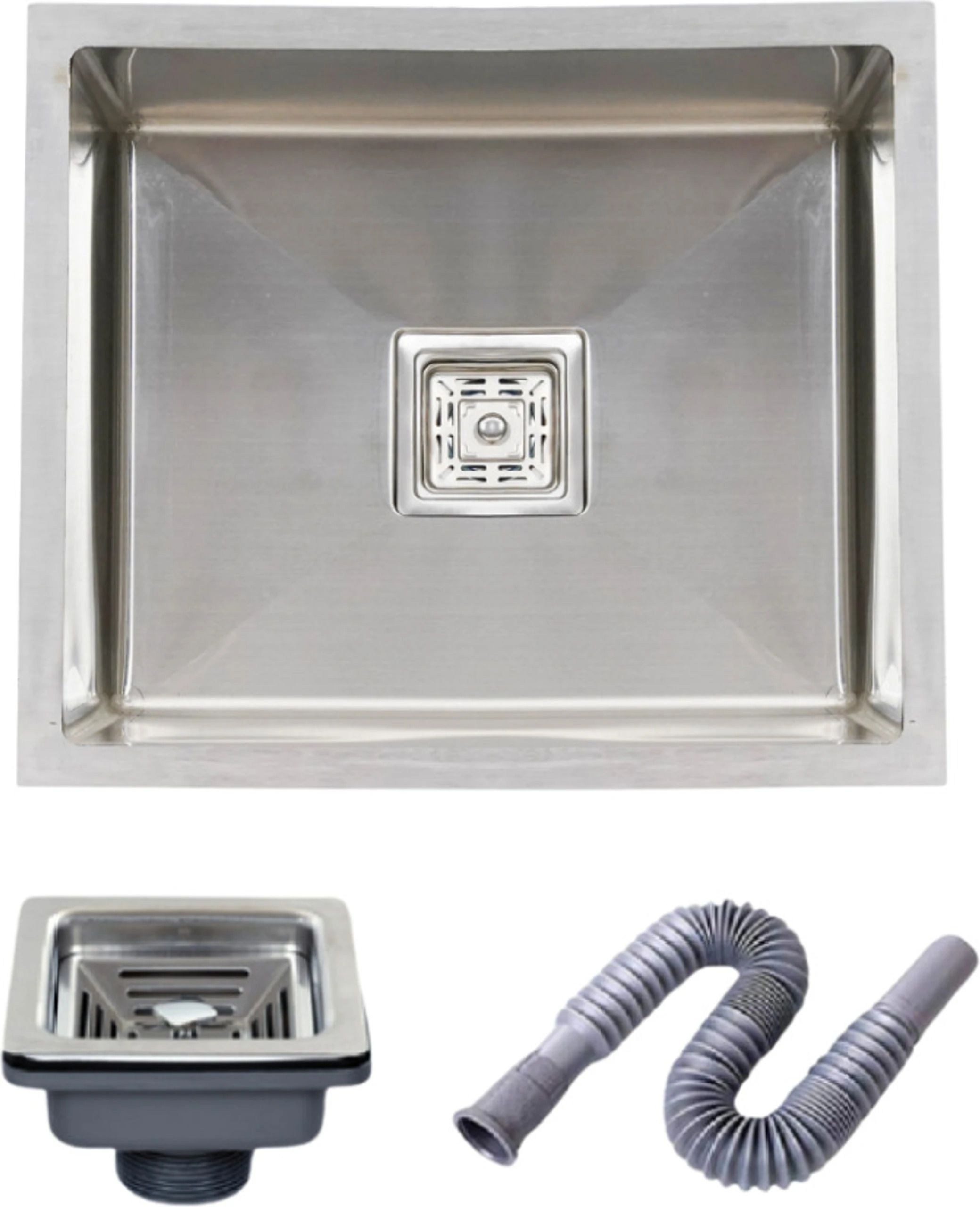 bass 24" X 18" X 10" | Handmade Kitchen Sink | Sound Proof Single Bowl Stainless Steel Handmade Kitchen Sink With All Accessories (24x18 Inches) Vessel Sink-picture-28