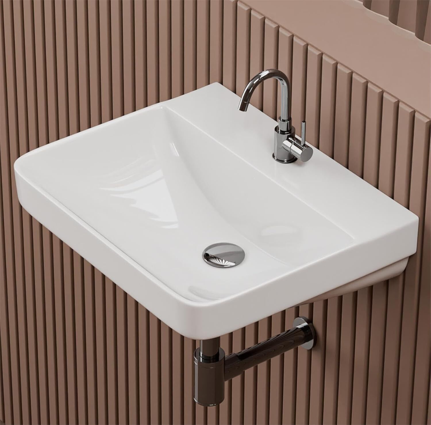 auranest Premium Ceramic Wash Basin | 17.5x13.5 Inch Compact Wall Mounted Sink Wall-hung_basin Wall Hung Basin-picture-40
