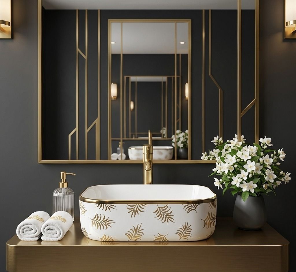 Premium Curved Shape Ceramic Counter Top Bathroom Basin | Glossy Vanity Bowl | US-1003-F Table Top Basin-image-25