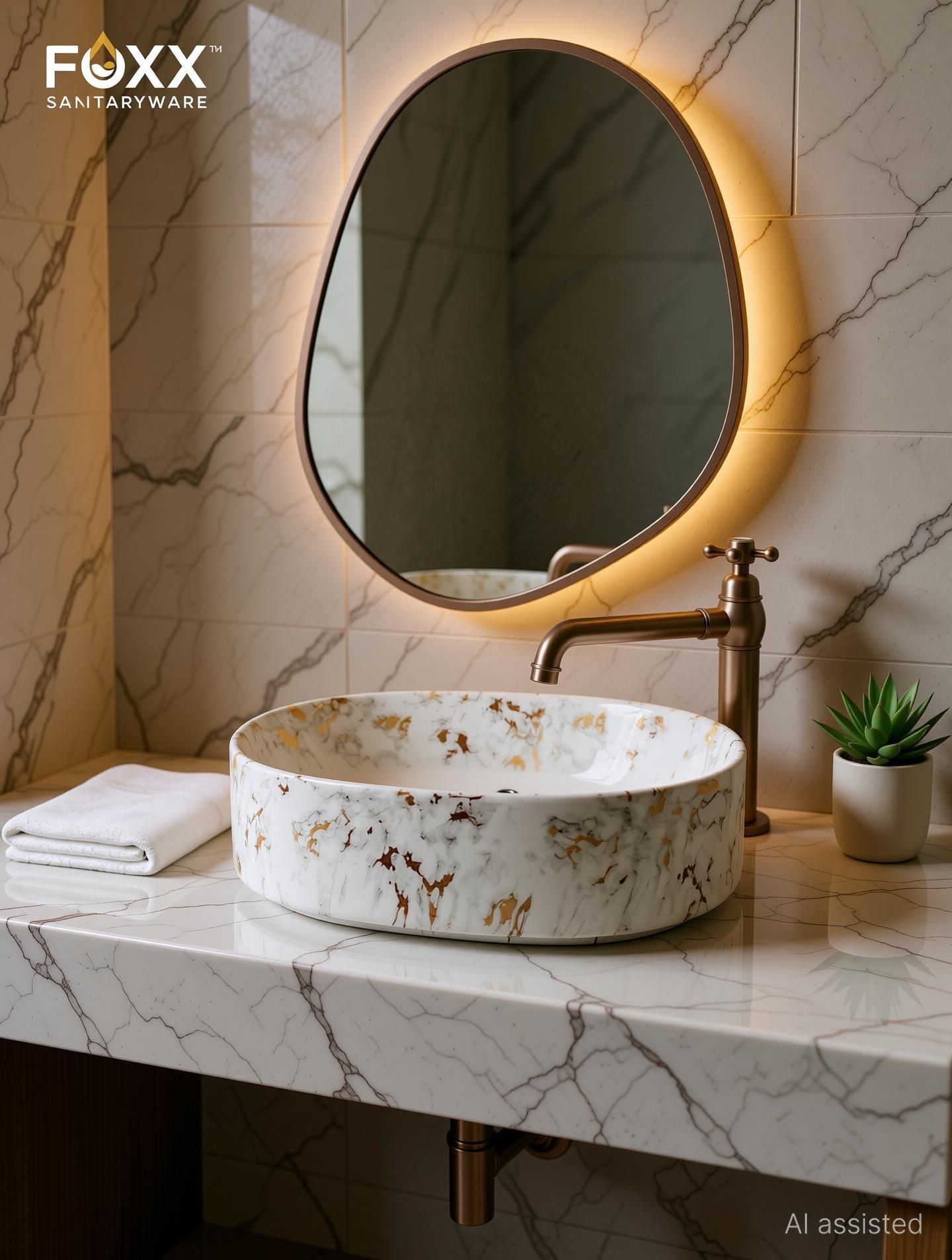 foxx sanitaryware Ceramic Premium Wash basin for Home, Hotels (19x13x5)(B-01) (18x13x5) Royal (M01)-B Table Top Basin-picture-46