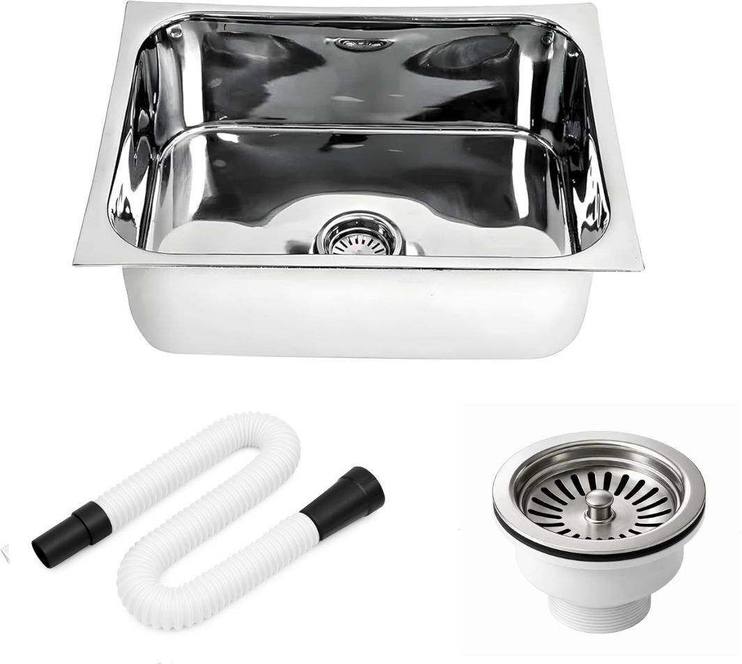 Premium Kitchen sink 16"x18"x7" inch Stainless Steel Single bowl sink KS-164 Vessel Sink-image-36