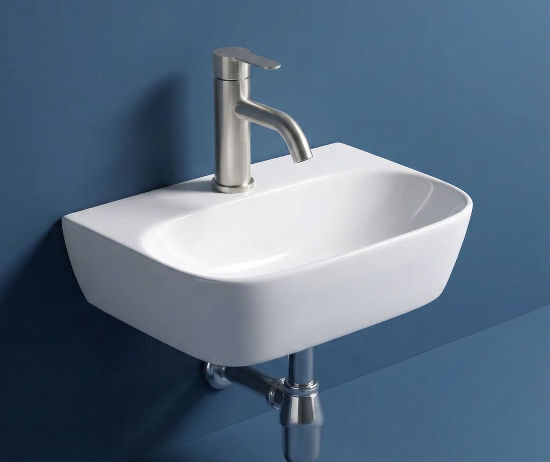 2 in 1 Wall Mount & Table Top Ceramic Premium Wash basin DD2 (M-White) New (16x12x5) DD2 (White) Wall Hung Basin-image-13