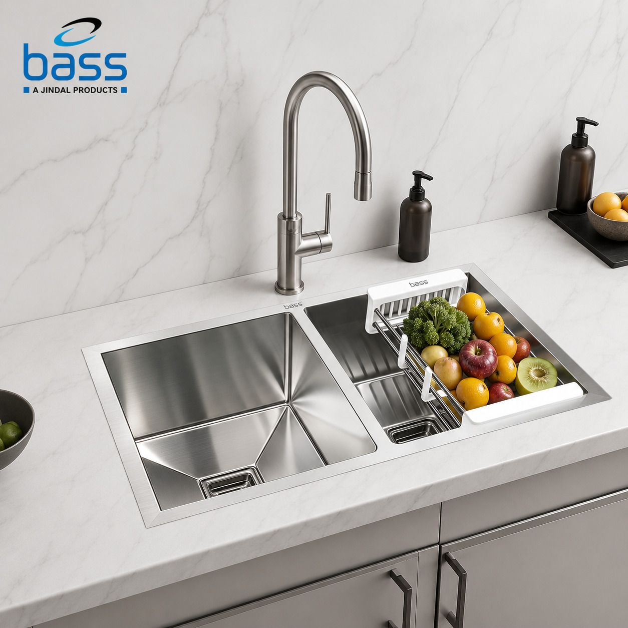 Premium 45" X 20" X 10" Double Bowl Handmade Kitchen Sink Sound Proof Sink Premium 304 Grade Stainless Steel Double Bowl Handmade Kitchen Sink(45x20) Vessel Sink-image-6