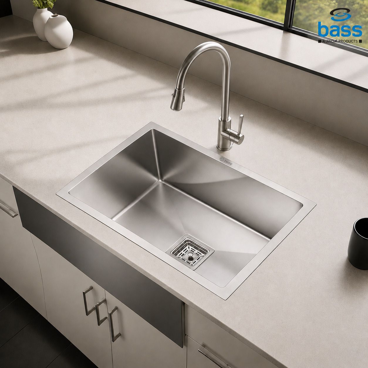anshuljindal BASS HANDMADE KITCHEN SINK 18"X16" SINGLE BOWL MATT FINISH SOUND PROOF SINK 18" x 16" Vessel Sink-picture-27