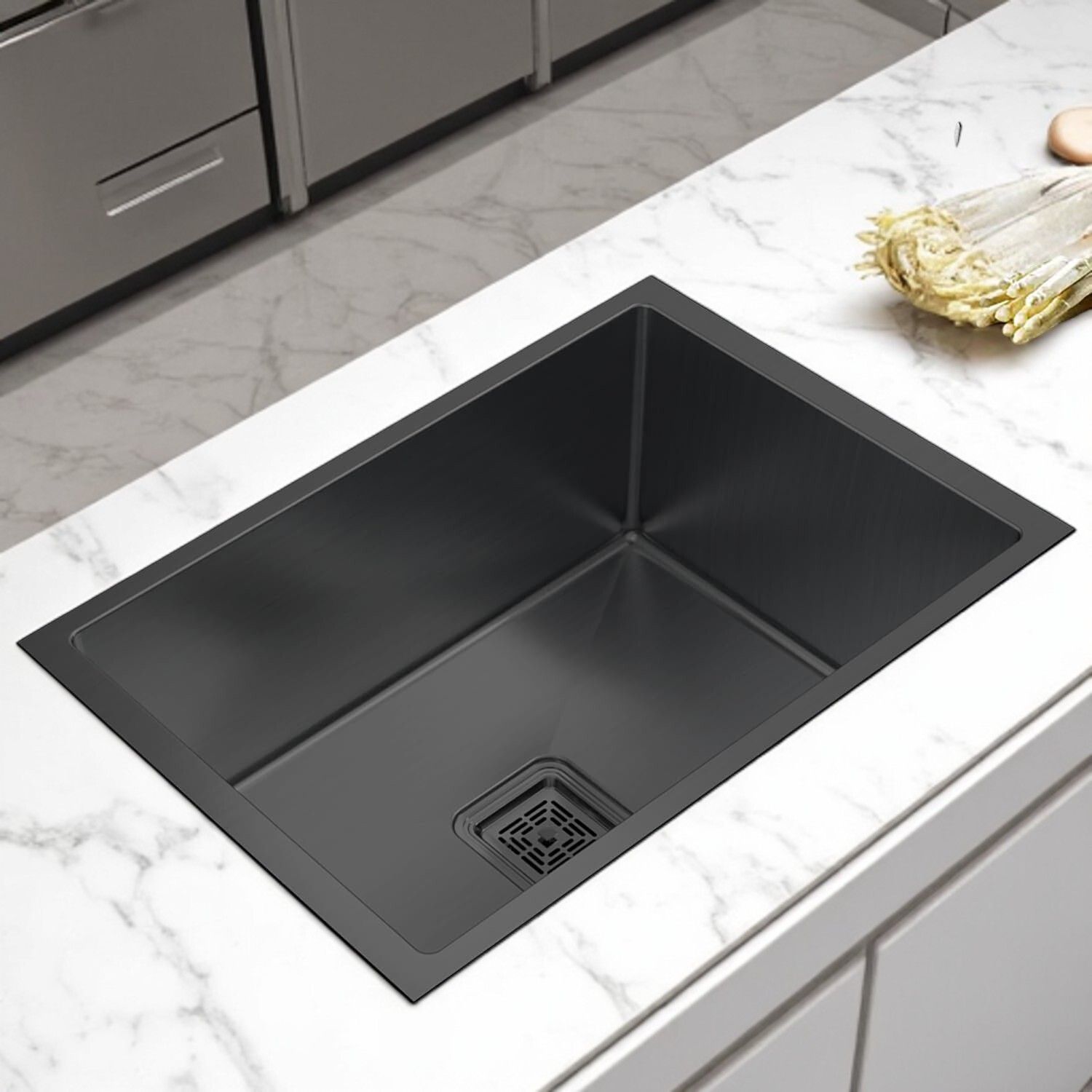 chirag 24x18x10 Kitchen Sink Black, SS304, Single Bowl Stainless Steel Sink CKS2418B | Extra Heavy | Black Kitchen Sink | Nano Coating Vessel Sink-picture-22