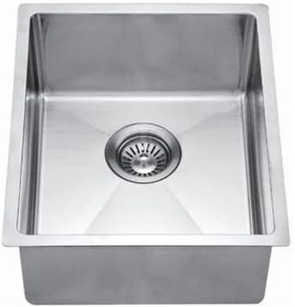 Kitchen Sink 15 x 12 Inches Sqaure Bowl | Single bowl Sink Round Coupling | Rust & Stain Resistant | Brushed Matt Finish | Minimizes Sound Square Sink Vessel Sink-image-32