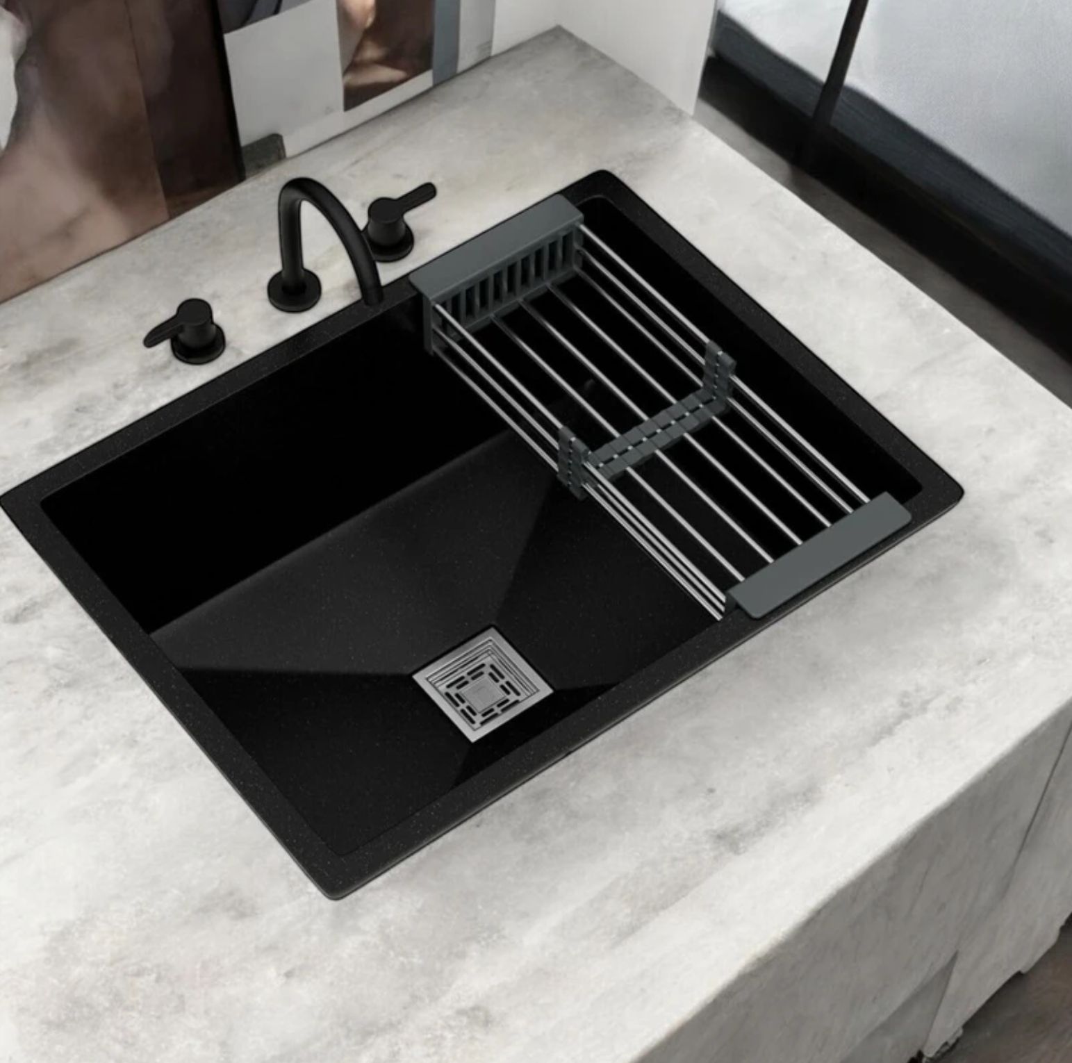 uttam Quartz black Vessel Sink-picture-11