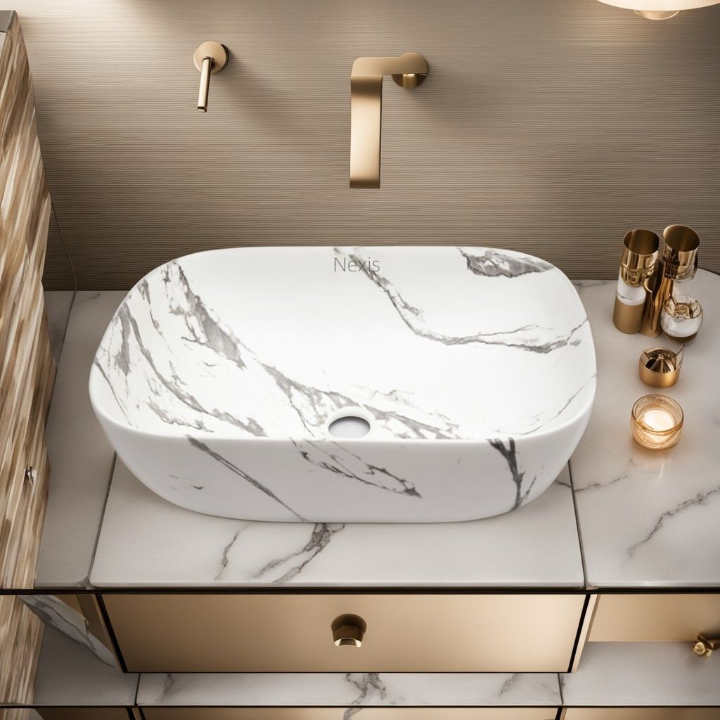 DESIGNER TABLE TOP COUNTER TOP WASH BASIN 18x13x5 ( GLOSSY FINISH) ALPHA 112 Table Top Basin-image-26