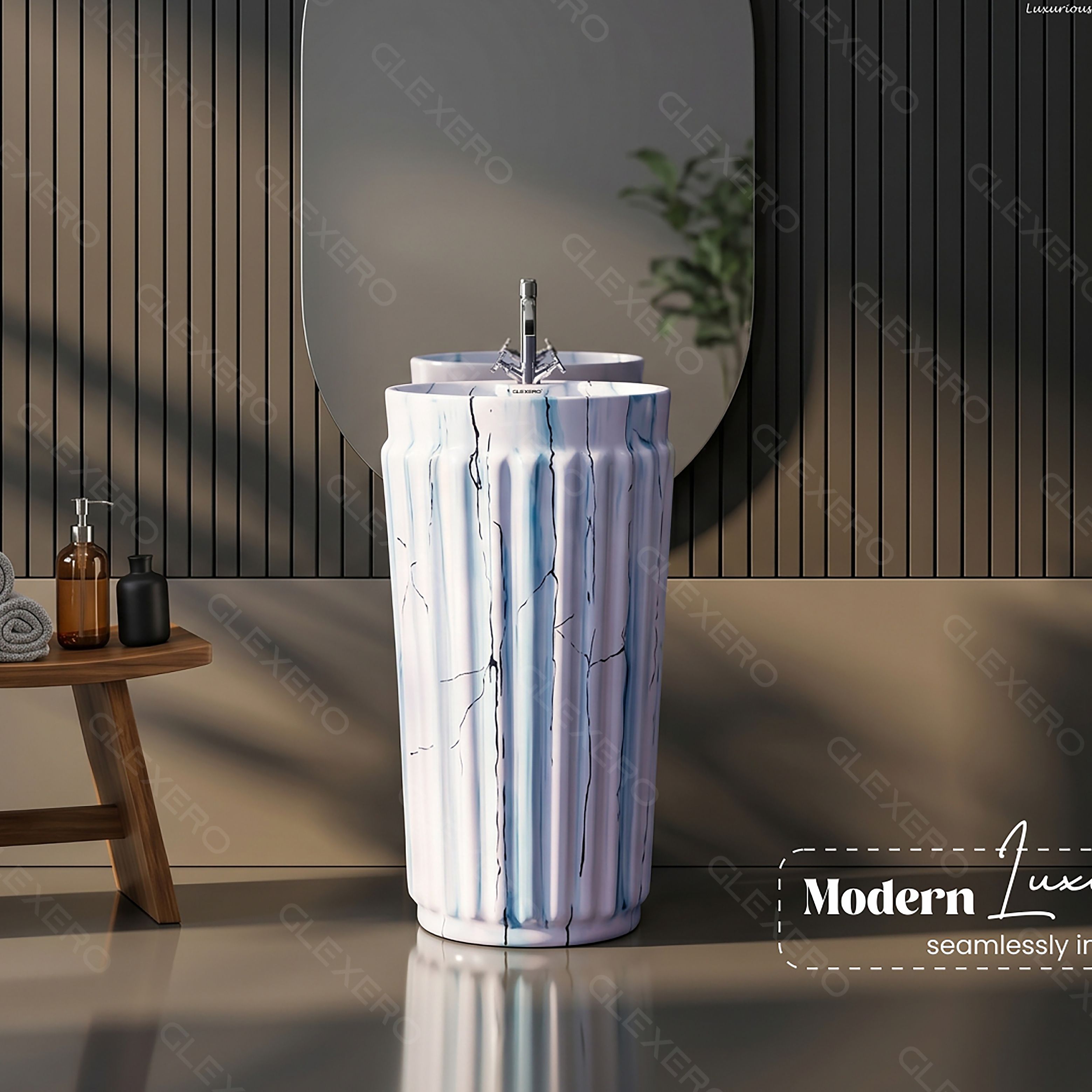 Luxurious New Stylish Wash Basin for Home and Restaurant Imported Marble Designer O13 Pedestal Basin-image-21