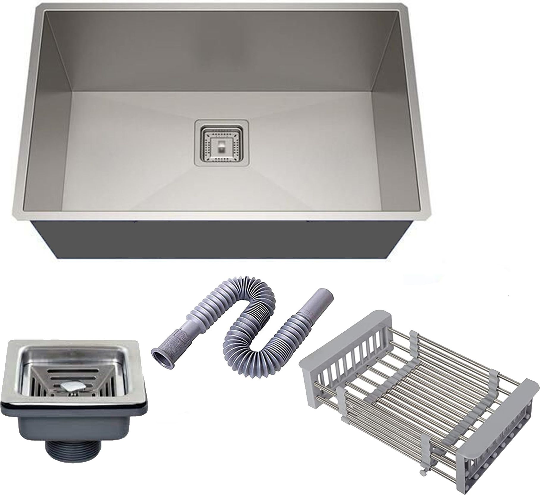 304 Grade Stainless Steel Single Bowl Handmade Luxury Kitchen Sink 24x18 Handmade Sink Vessel Sink