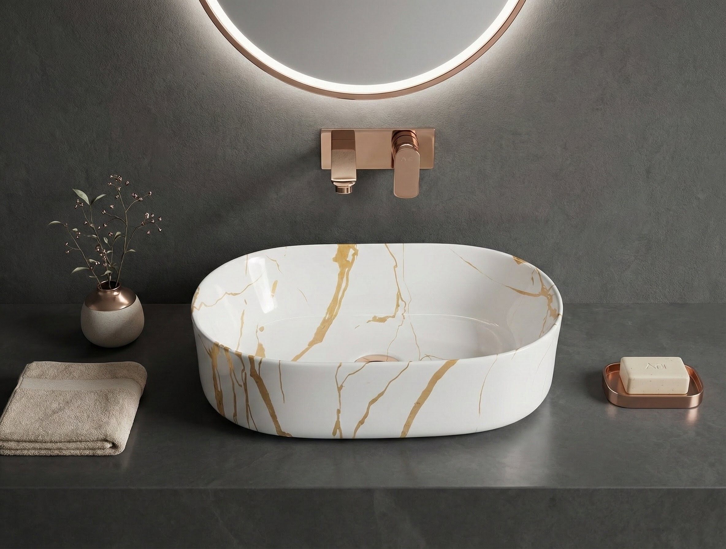 Modern Ceramic Wash Basin for Bathroom(19x13x5)(B-51) (19x13x5)(B-51) Table Top Basin-image-28