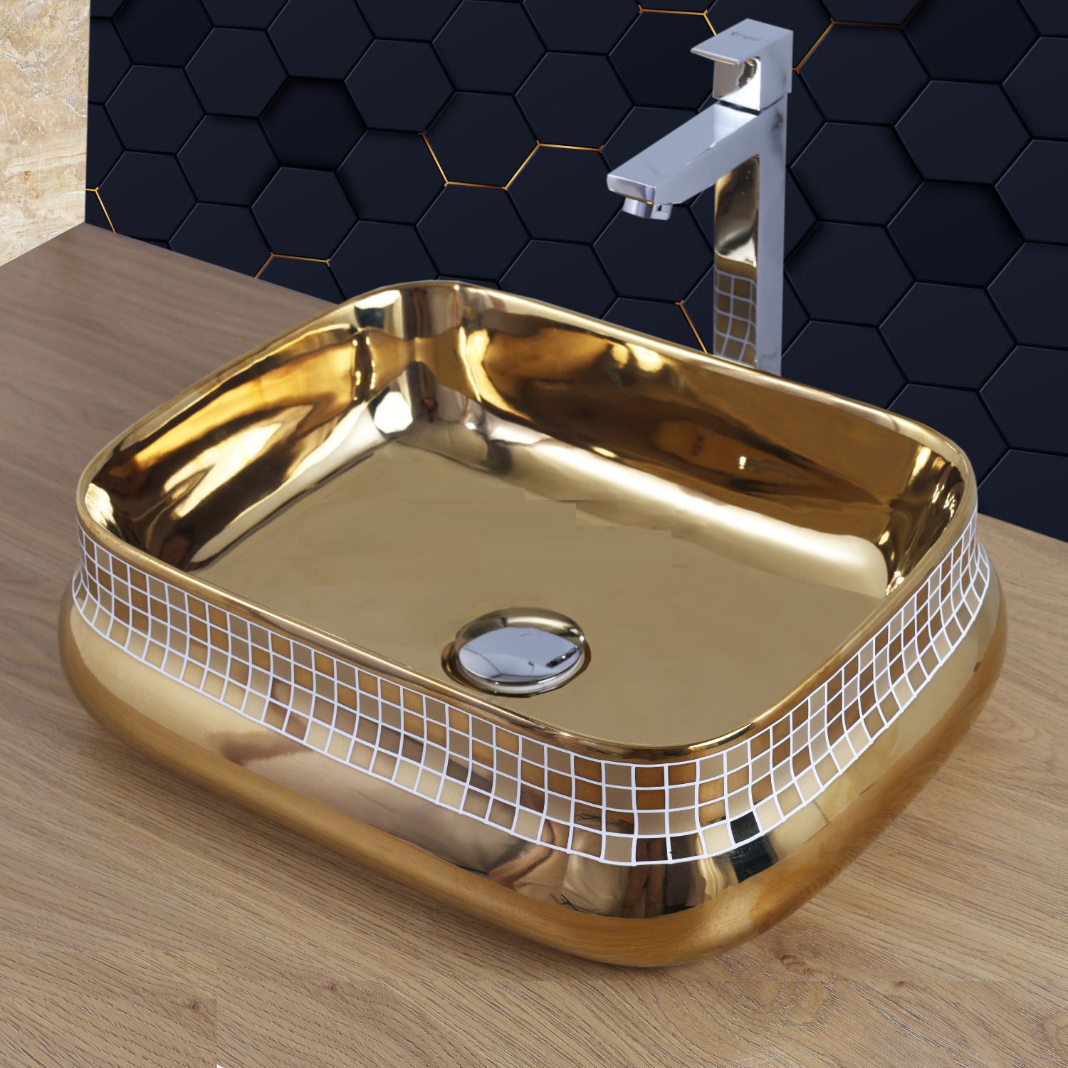 Ceramic Table Top Vessel Sink Wash Basin Oval Shape Over Counter Wash Basin For Bathrooms & Living Room, 18 x 13 x 5 Inch (G3502) Table Top Basin-image-38