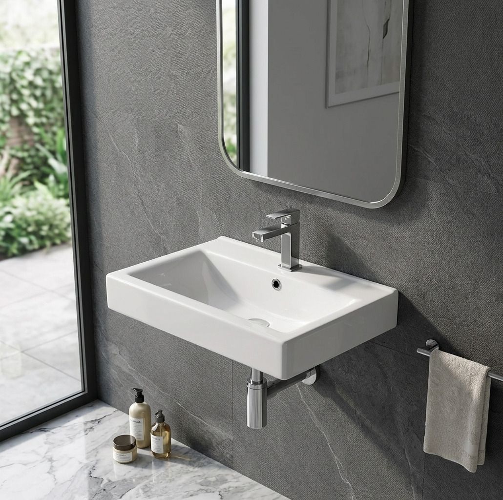 kemjo Premium Quality New Trending Wall Mounted Ceramic Basin Wall Hung Basin-picture-41