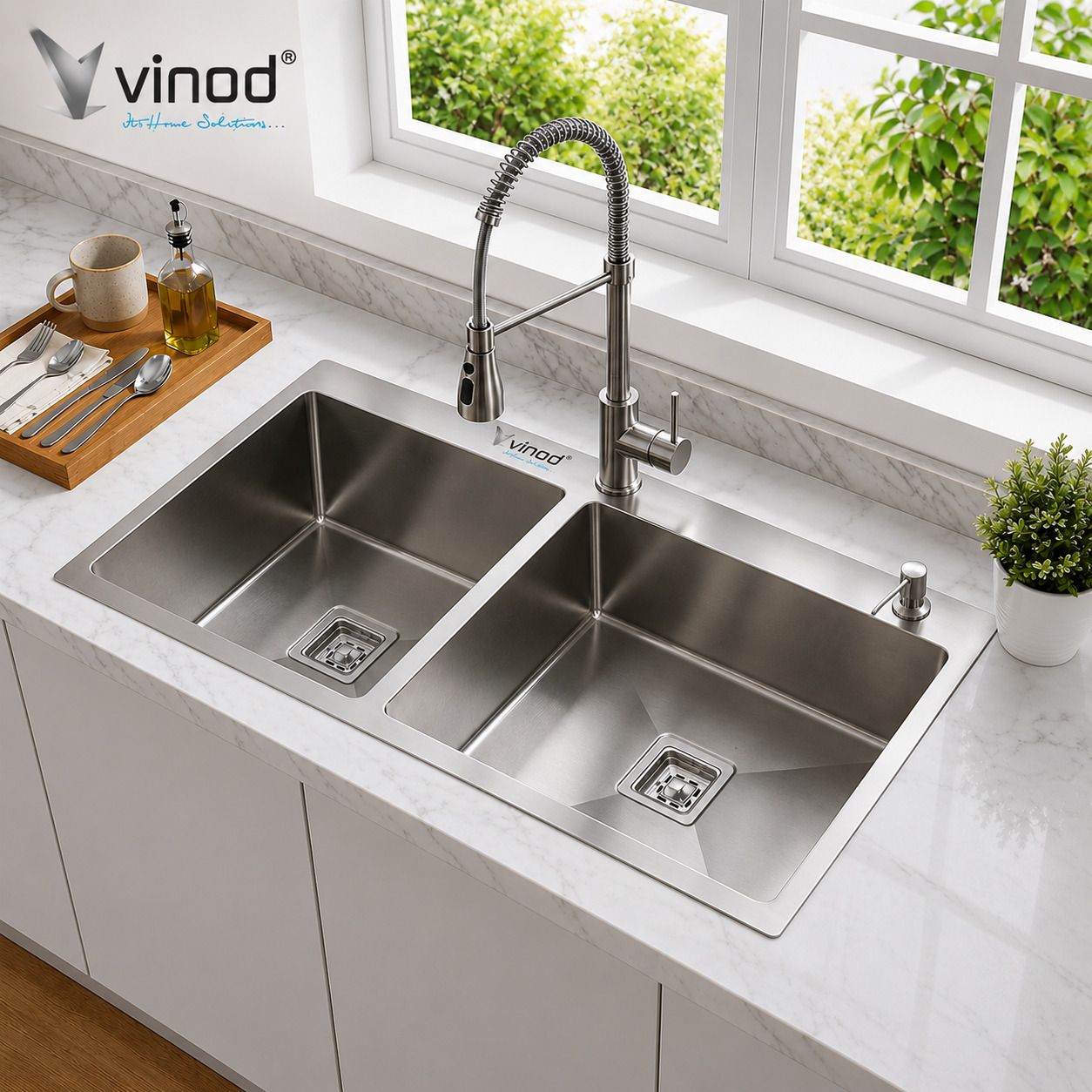 45"x20"x10" Inch Tap Hole Double Bowl Handmade Kitchen Sink|Stainless Steel Sink |45x20 Tap Hole 304 Grade Heavy Duty SS Double Bowl Kitchen Sink Rust Resistant Vessel Sink-image-14