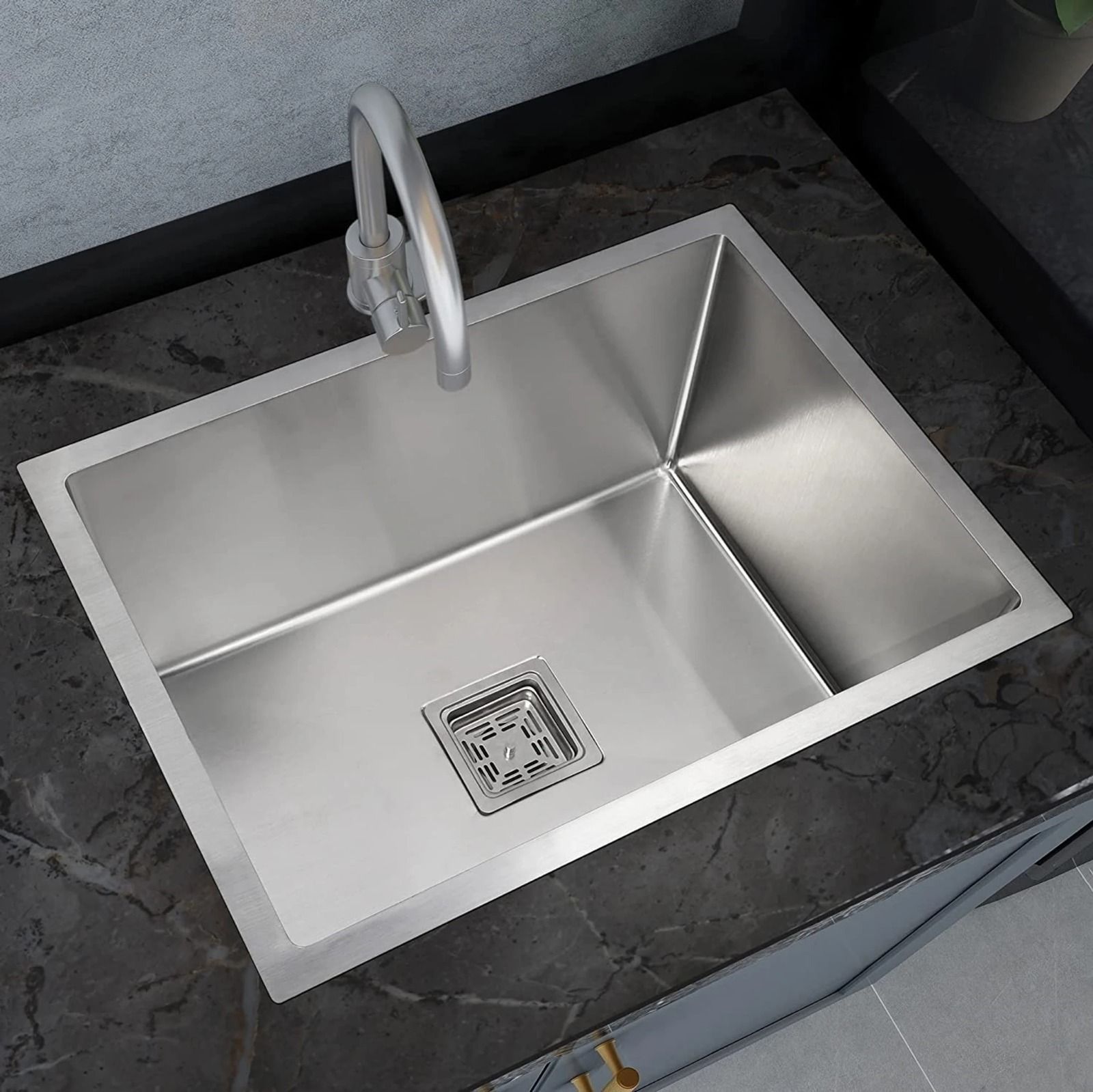 anshuljindal VINOD 24 X 18 X 10 HANDMADE KITCHEN SINK 304 GRADE SINGLE BOWL MATT FINISH 24 X 18 X 10 HANDMAD KITCHEN SINK SOUND PROOF SINGLE BOWL MATT FINISH Vessel Sink-picture-16
