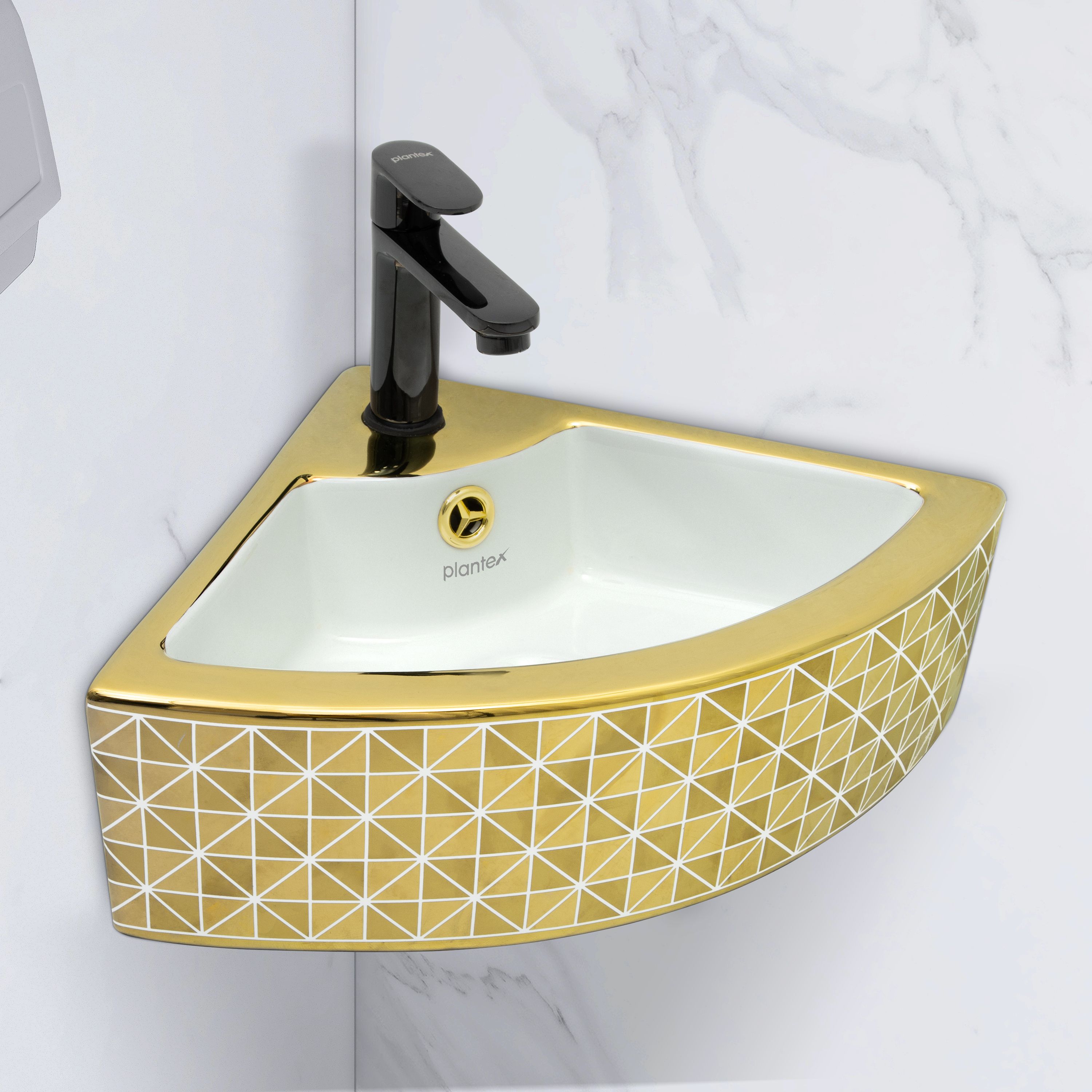 Ceramic Basin for Bathroom/Table Top Basin/Washbasin for Bathroom - (EQTT-127) Corner Basin