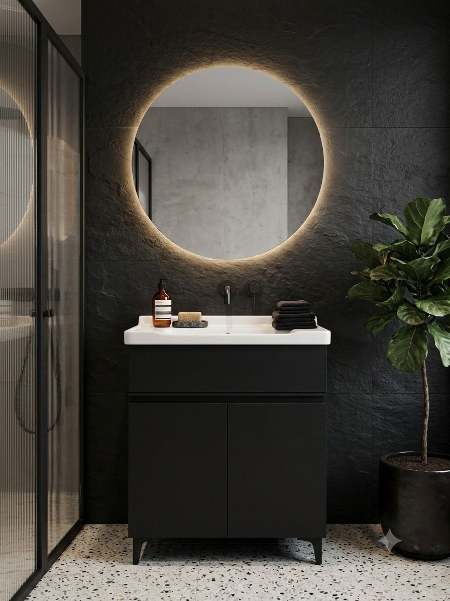 bobbyexport T Black Premium 24" Modern Bathroom Vanity Cabinet with Ceramic Basin BEBT5 Table Top Basin-picture-22