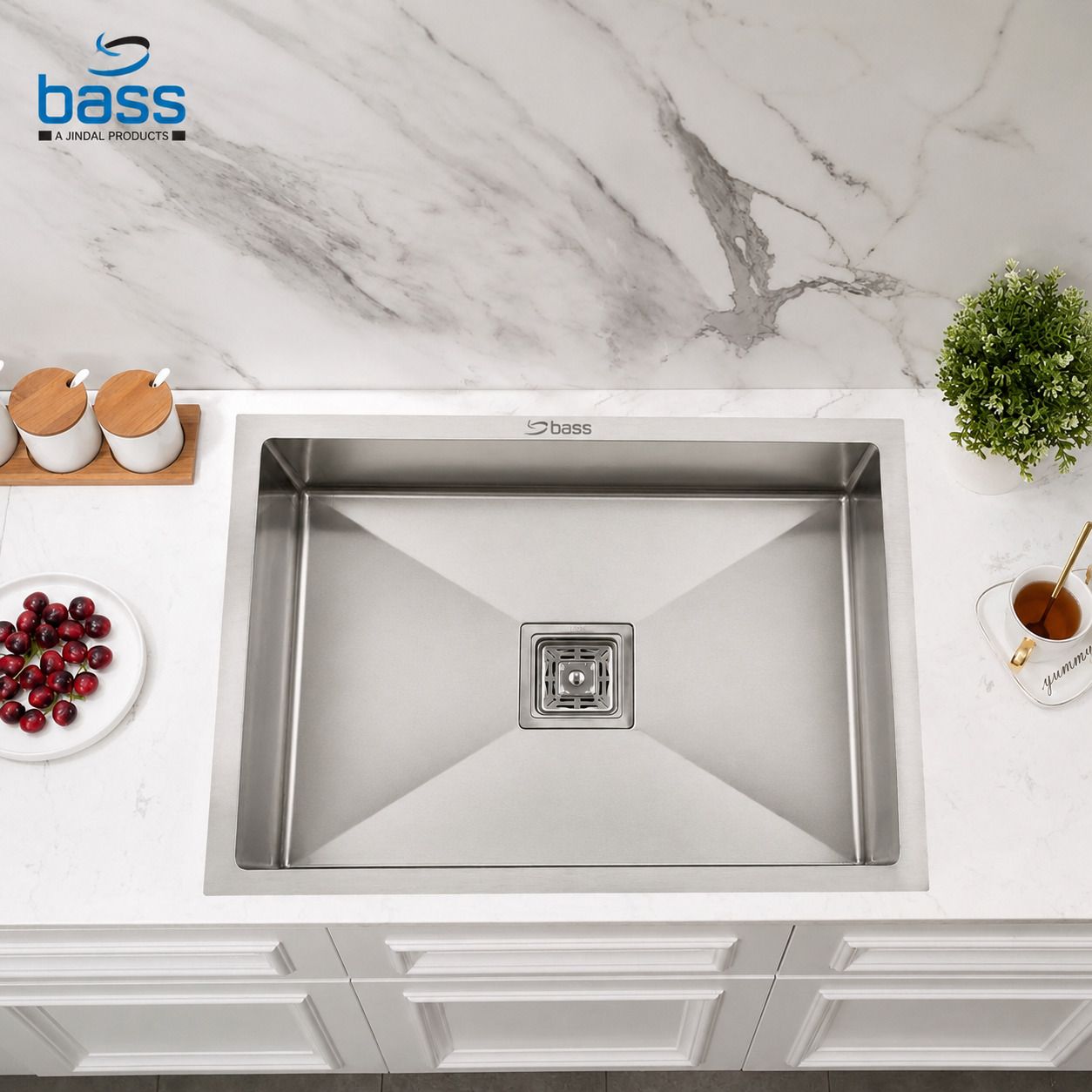 bass 18"x16"x9" Single Bowl Premium Handmade Kitchen Sink Matte Finish 18"*16" Inch Handmade sink with All Accessories Vessel Sink-picture-29