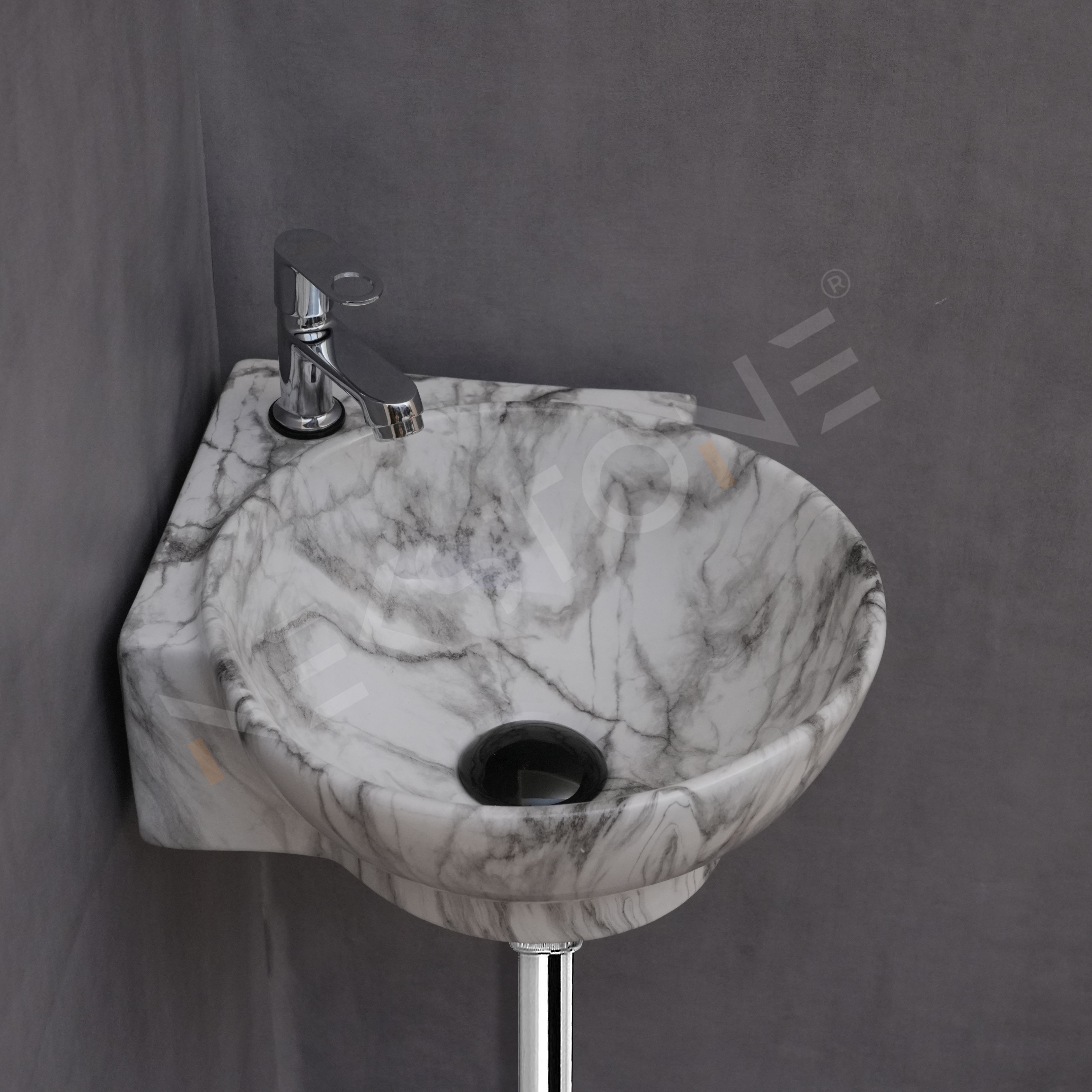 nekstone Ceramic Corner wash basin (13x13x5 inch) Corner 1414 Corner Basin-picture-13