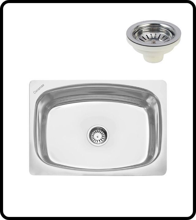 rakrish 16 × 18 × 8 kitchen sink Matte Finish 1.2 mm 302 grade with drain coupling 16 × 18 × 8 kitchen sink Matte Finish 1.2 mm 302 grade with drain coupling Vessel Sink-picture-17