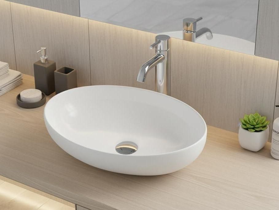 uniwell Premium Oval Ceramic Counter Top Bathroom Basin | Designer Glossy Vanity Bowl | US-1042-A Table Top Basin-picture-29