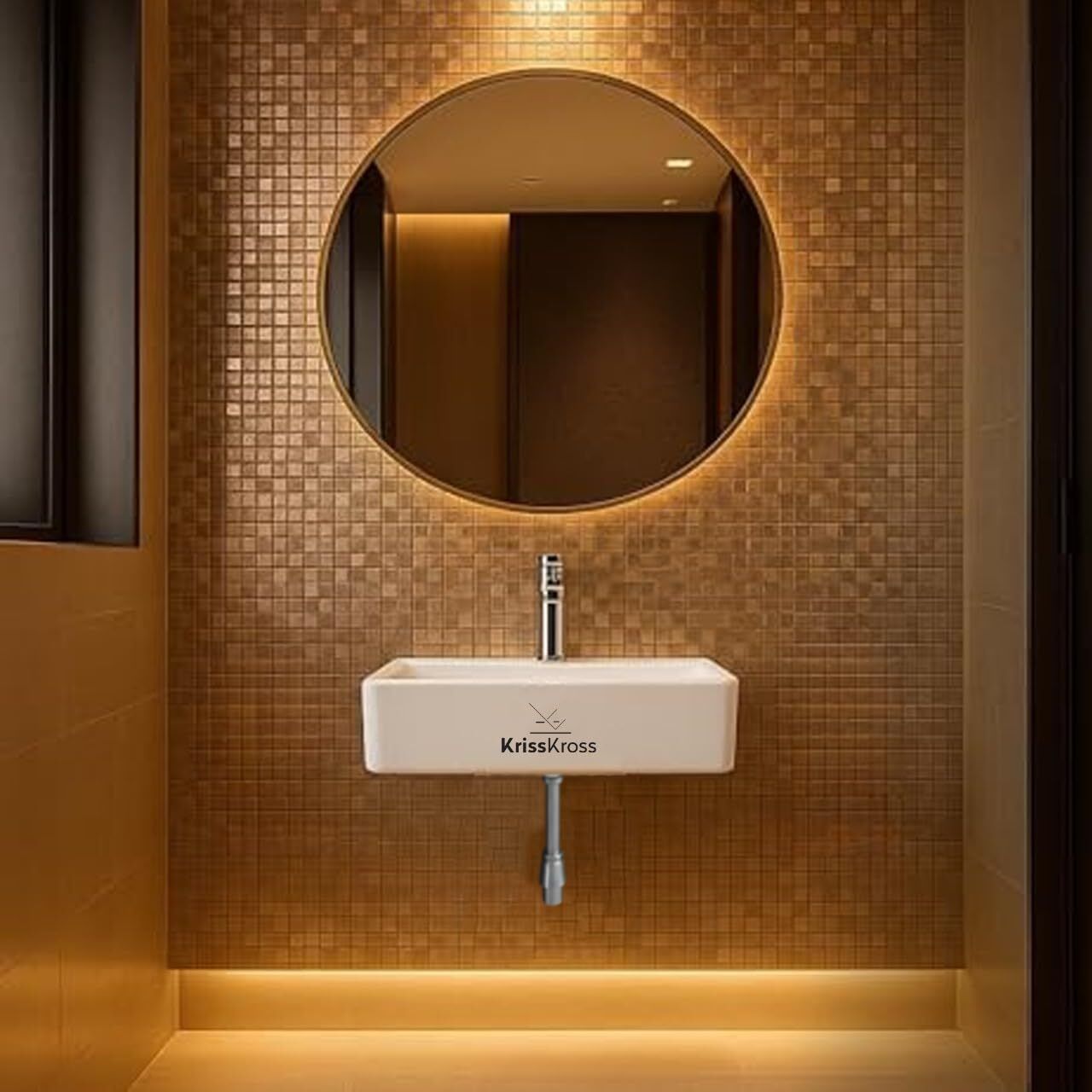 Ceramic Rectangular Wall Hung Basin/Washbasin for Bathroom Wall Mounted Wash Basin/Table Top Sink for Living Room Wall Hung Basin-image-47