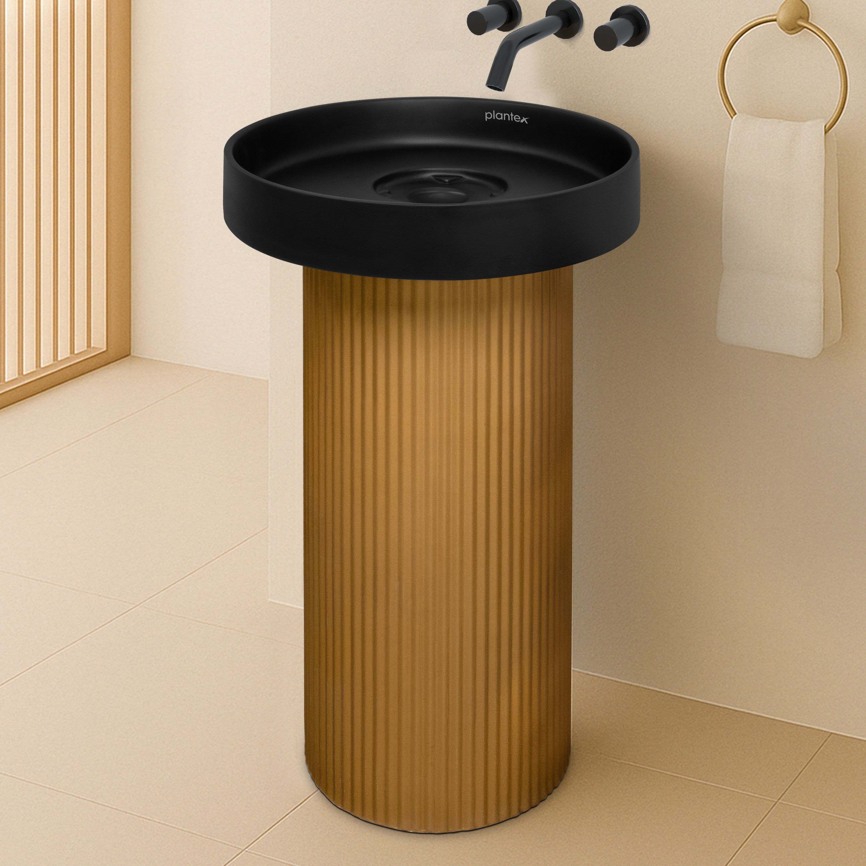 Pedestal Wash Basin/Free Standing Basin for Bathroom/Oval Basin for Home/Hotel Pedestal Basin-image-36