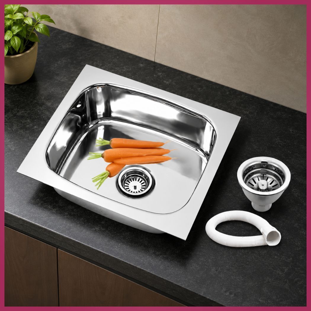 Kitchen Sink with Waste Coupling Set 18x16x8 Inch Vessel Sink-image-9