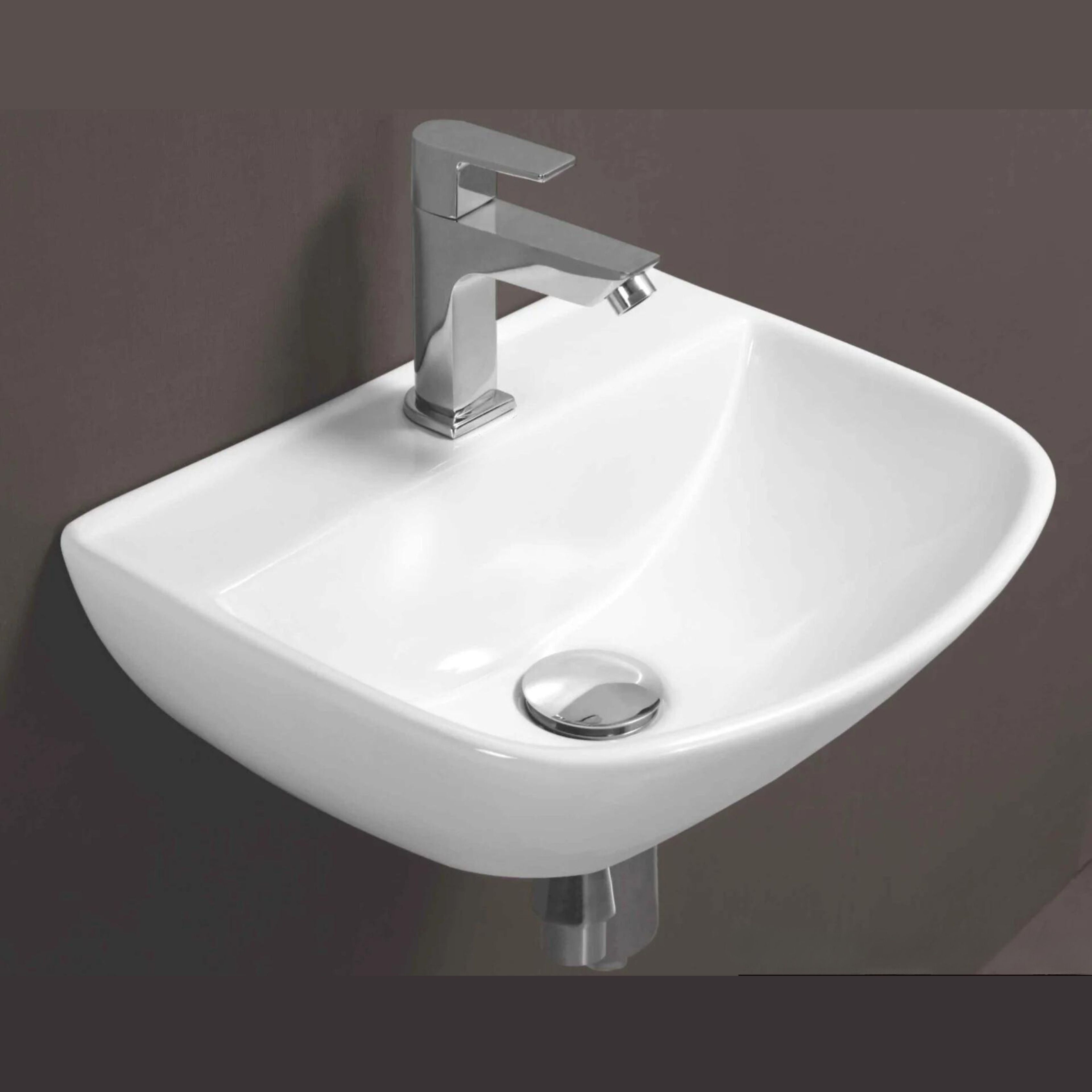 Nirant Ceramic Wall Mount Wash Basin | Wash Basin For Bathroom (42.5x25x13 cm) COPER Wall Hung Basin