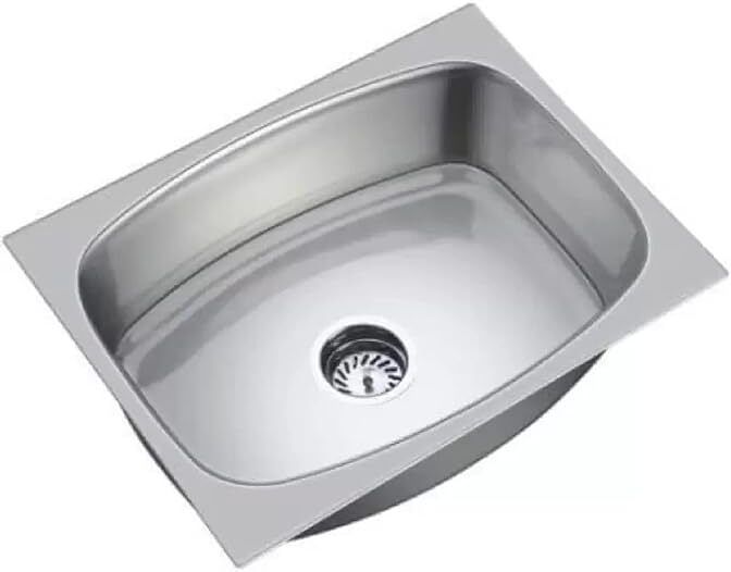 Super Deluxe Medium Series Single Bowl KItchen Sink 18X16X8INCH WEIGHT-2.5KG WITH SS COUPLING & PVC WASTE PIPE Vessel Sink-image-20