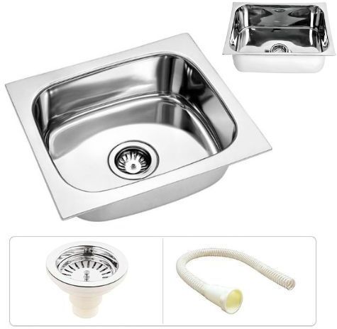 HouseX Premium Single bowl sink 18x16x7 stainless steel single bowl sink KS-1424 Vessel Sink-picture-22