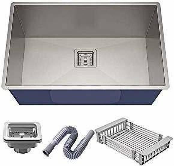 24" X 18" X 10" Kitchen Sink Stainless Steel HANDMADE SINK Silver (MATT FINISH) Vessel Sink