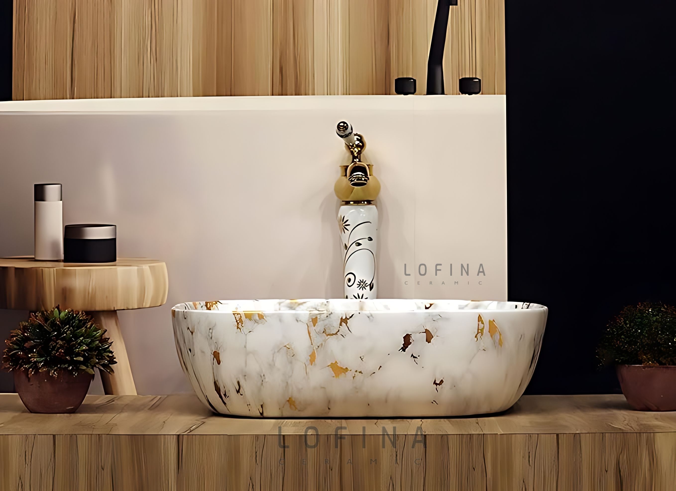 Premium Designer Table Top Counter Top Wash Basin Ceramic Wash Basin 1007 (L45XW32.5XH12.5Cm) Very Stylish Bathroom Golden Ceramic Table Top Basin Table Top Basin-image-28