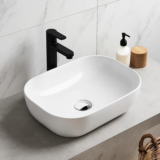 Ceramic Table Top Wash Basin for Bathroom | Modern Countertop Sink Bowl [18x13] Ceramic Tabletop /Washbasin for Bathroom/10 Years Glaze Warranty Table Top Basin-image-34