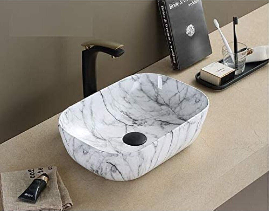 Glossy Finish Designer Tabletop Wash Basin For Bathroom (18 x 13 x 5.5 Inch) MS-140 Table Top Basin-image-32