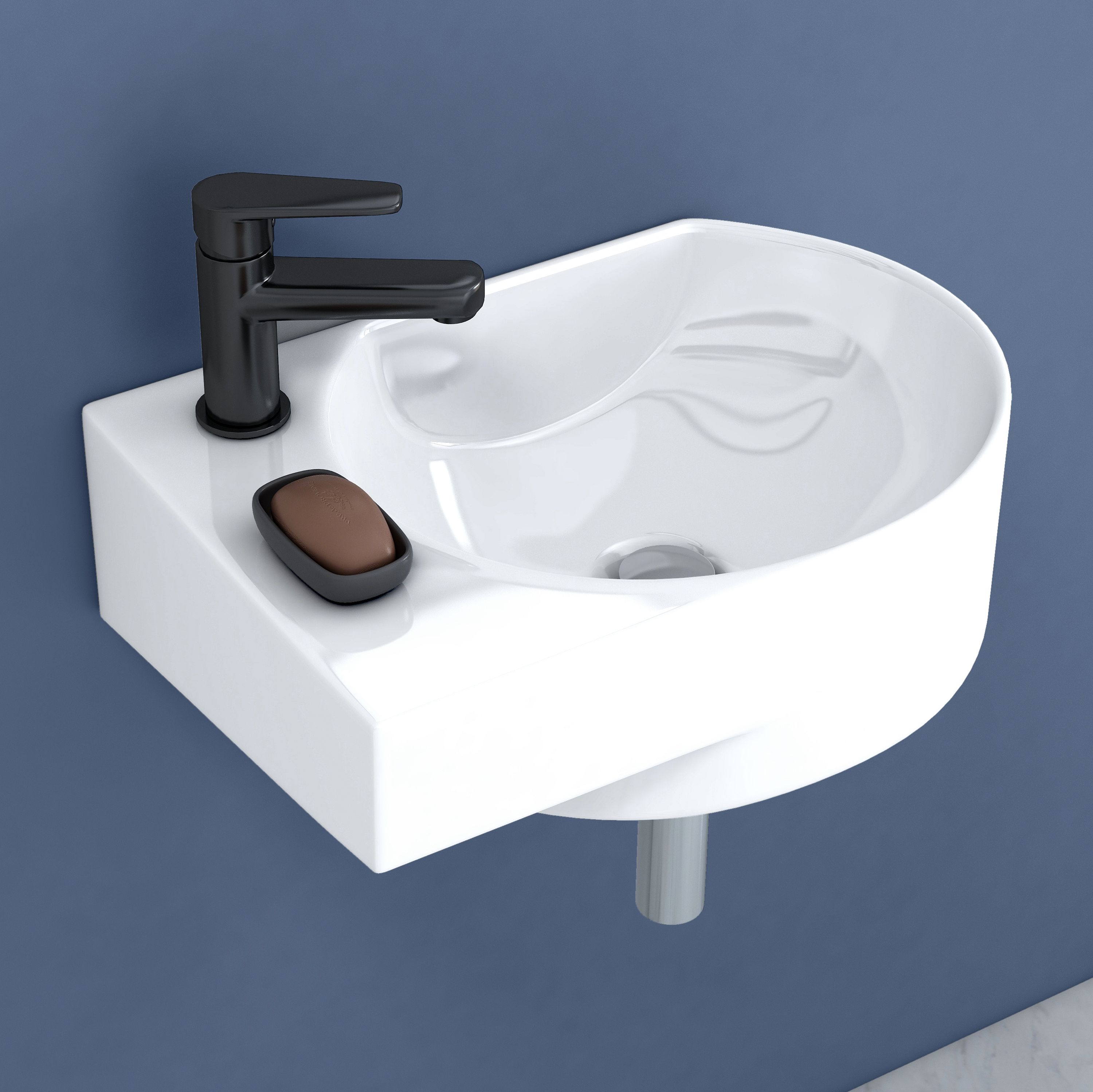 Wall Hung Basin/Ceramic Wash Basin/Washbasin for Bathroom/Sink for Living Room Wall Hung Basin-image-46