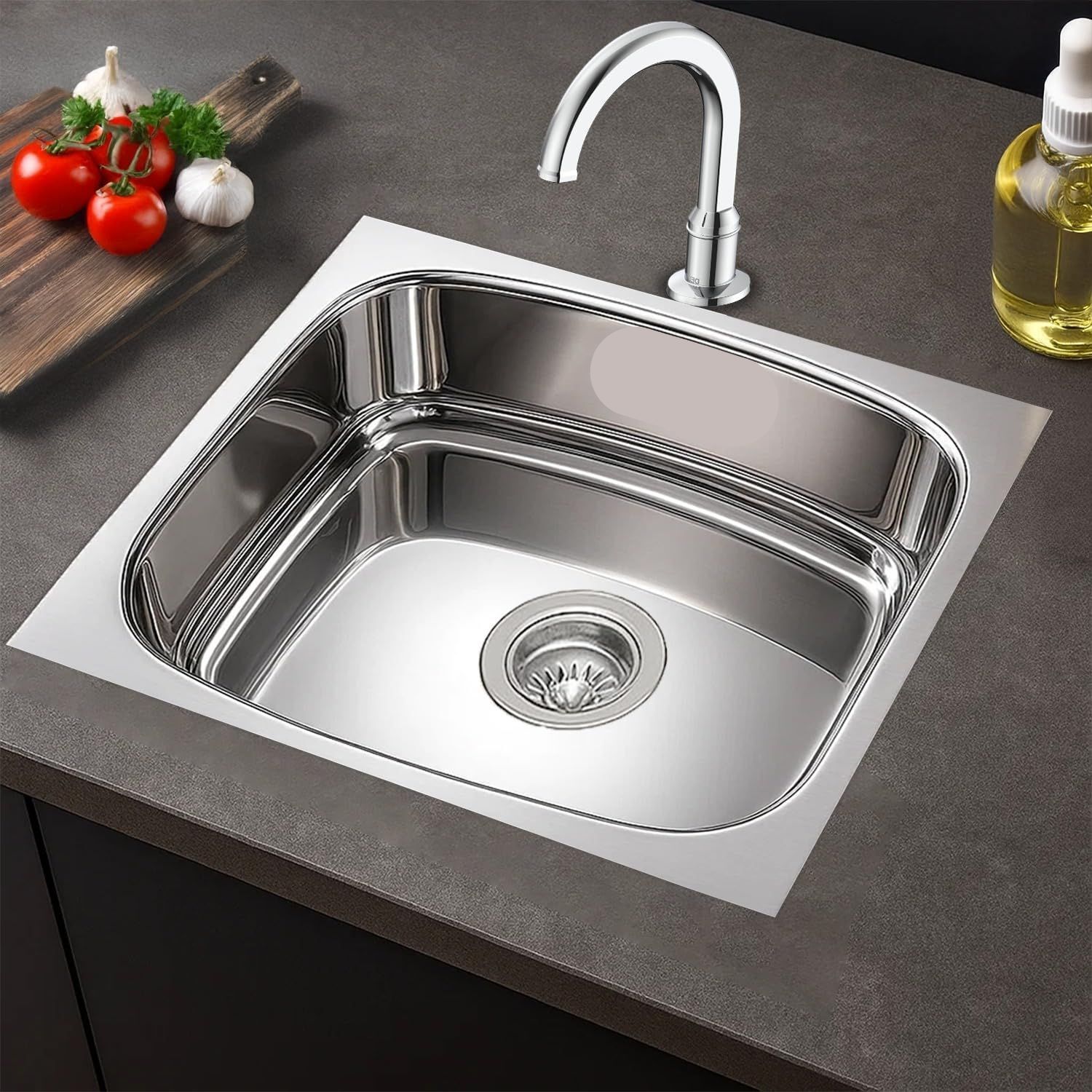 Premium Quality Kitchen sink 16"x18"x8" inches Single bowl sink KS-139 Vessel Sink-image-27